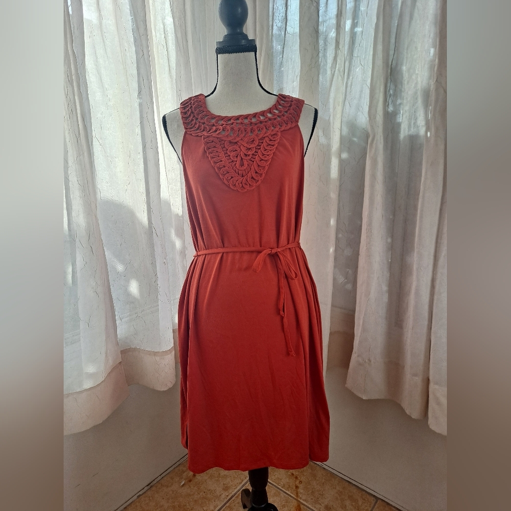 Simply Styled Orange Sleeveless Casual Dress. Size Medium, worn once